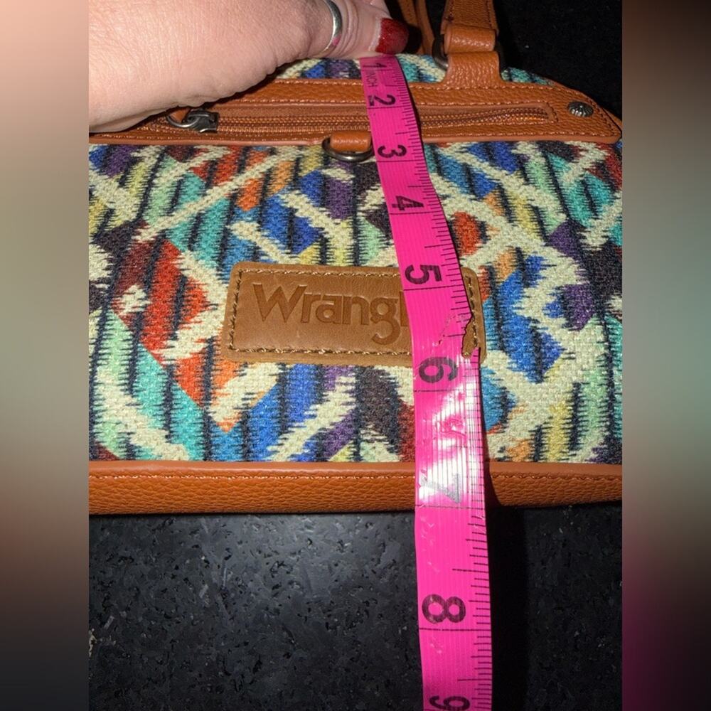 NEW WRANGLER CANVAS MULTICOLORED SOUTHWESTERN SATCHEL HANDLES & DETACHABLE STRAP - Picture 14 of 16